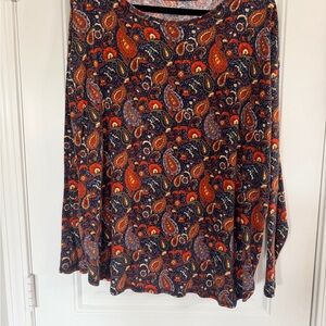 Westbound Multicolor Paisley Long Sleeve Top